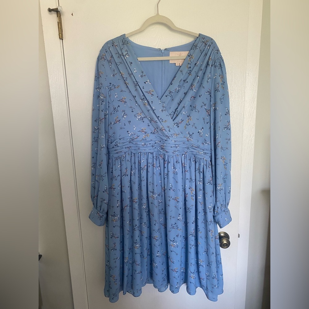 Gal Meets Glam Sky Blue Floral Dress